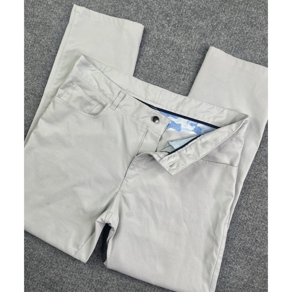 Peter Millar Pants Men's 34X29 Gray Eb66 Performance Chino 5 Pocket Stretch